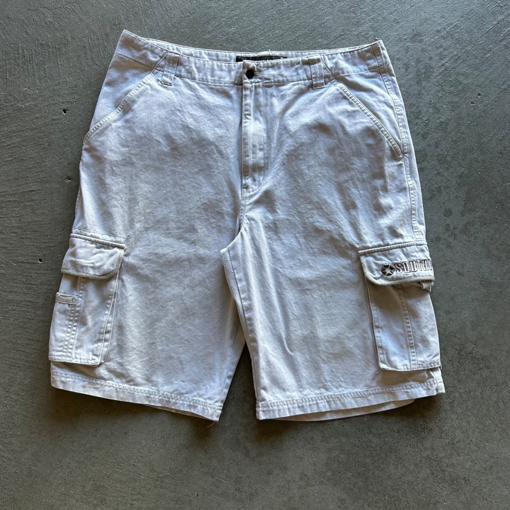 Vintage Southpole Cargo Shorts Mens 36 Khaki Tan Y2K Baggy Skate Streetwear
